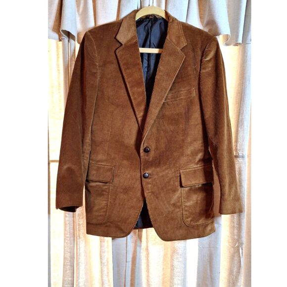 Mens Vtg 911 Collection Brown Corduroy 2 Button Sport Coat Blazer Size 42R NWT - Picture 6 of 14